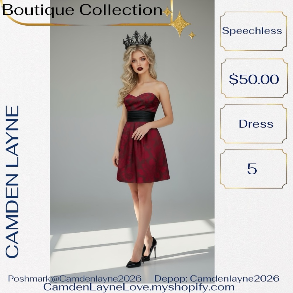 Vintage Speechless Burgundy Strapless Dress - Picture 9 of 13